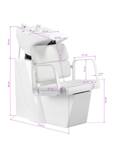 Gabbiano Porto hair wash unit white white