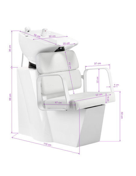 Gabbiano Porto hair wash unit white white