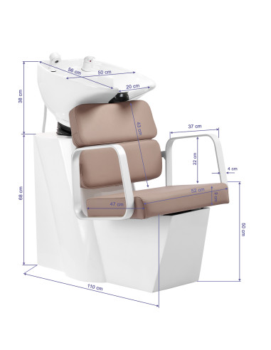 Gabbiano Porto hair wash unit white beige