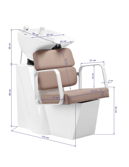 Gabbiano Porto hair wash unit white beige