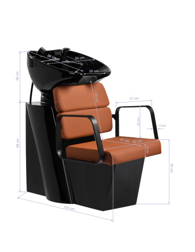 Gabbiano Porto hair wash unit black  orange