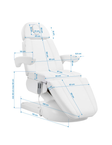 Azzurro Lux 4m white Beauty bed with cradle