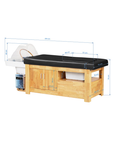 Gabbiano Head Spa Bali Salon washbasin bed black
