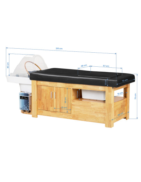 Gabbiano Head Spa Bali Salon washbasin bed black