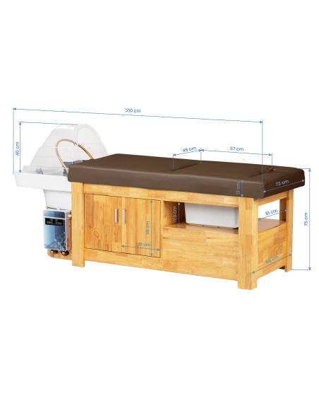 Gabbiano Head Spa Bali Salon washbasin bed brown
