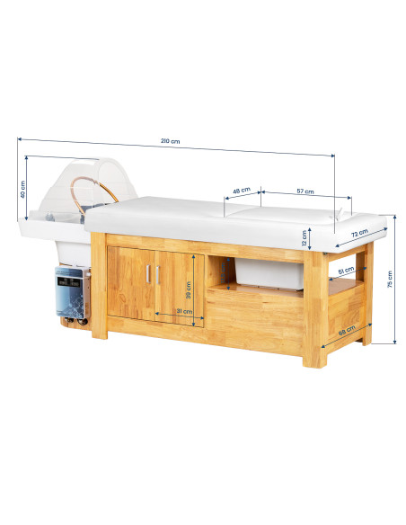 Gabbiano Head Spa Bali Salon washbasin bed white