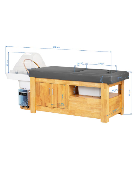 Gabbiano Head Spa Bali Salon washbasin bed grey