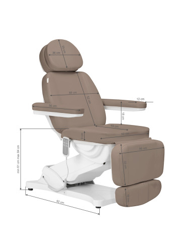 Electric Beauty bed SILLON CLASSIC 3 motors modern brown