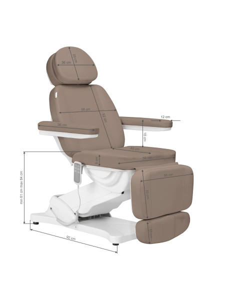 Electric Beauty bed SILLON CLASSIC 3 motors modern brown