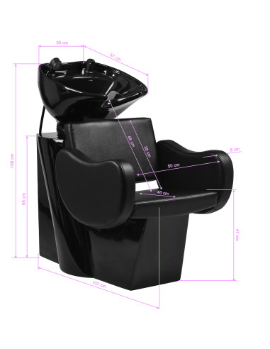 Gabbiano Sewilla Salon washbasin unit black