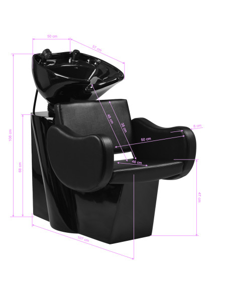 Gabbiano Sewilla Salon washbasin unit black