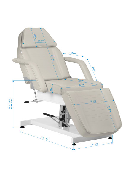 Sillon hydraulic Beauty bed v2 210 sea salt