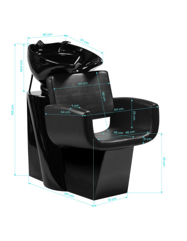 Gabbiano Salon washbasin unit Mataro black