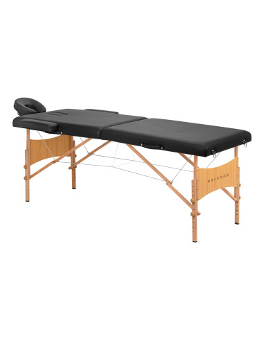 BALANCE wooden folding Massage bed 2 segment 190x70 black