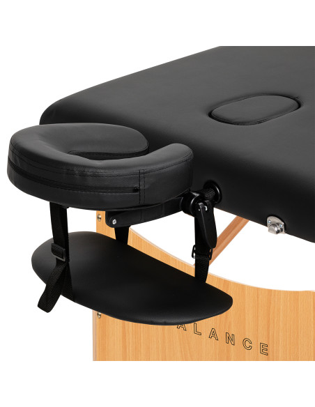 BALANCE wooden folding Massage bed 2 segment 190x70 black
