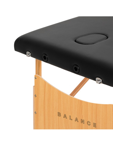 BALANCE wooden folding Massage bed 2 segment 190x70 black