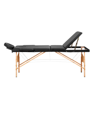 BALANCE wooden folding Massage bed 3 segment 190x70 black