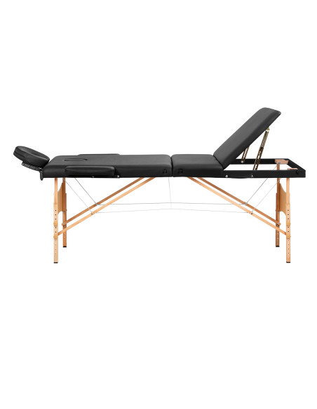 BALANCE wooden folding Massage bed 3 segment 190x70 black