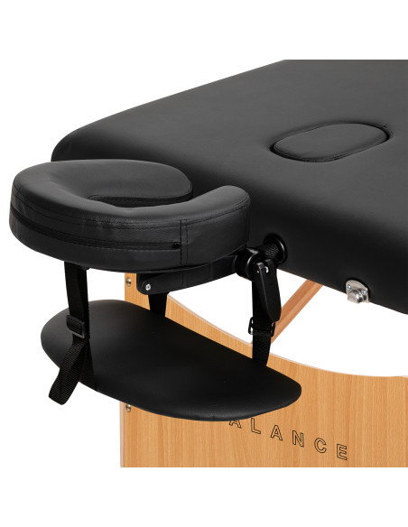 BALANCE wooden folding Massage bed 3 segment 190x70 black