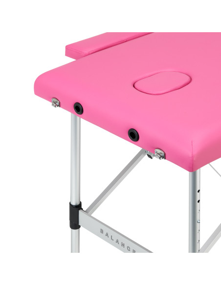 BALANCE aluminium folding Massage bed 2 segment pink
