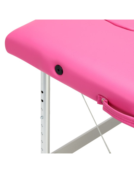 BALANCE aluminium folding Massage bed 2 segment pink
