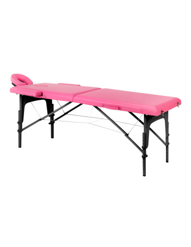 BALANCE wooden folding Massage bed 2 segment pink and black