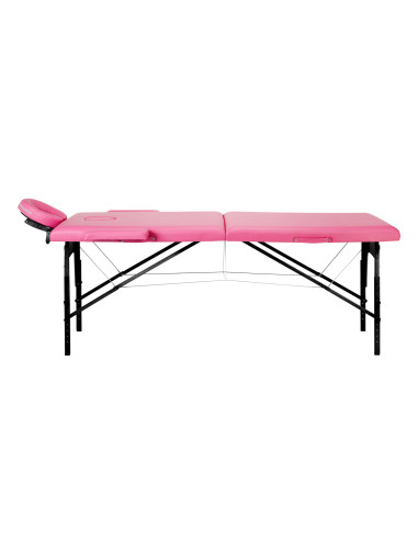 BALANCE wooden folding Massage bed 2 segment pink and black