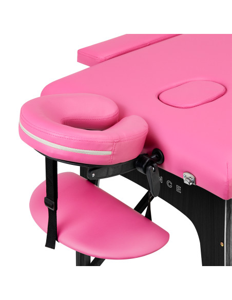 BALANCE wooden folding Massage bed 2 segment pink and black