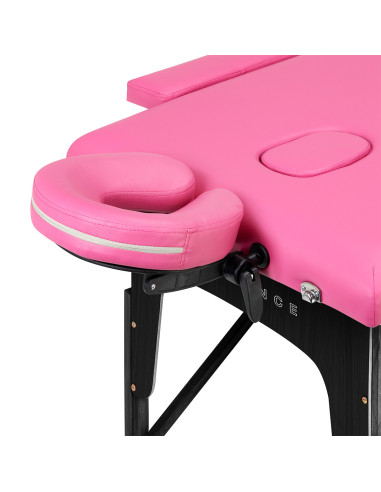 BALANCE wooden folding Massage bed 2 segment pink and black