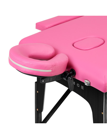 BALANCE wooden folding Massage bed 2 segment pink and black