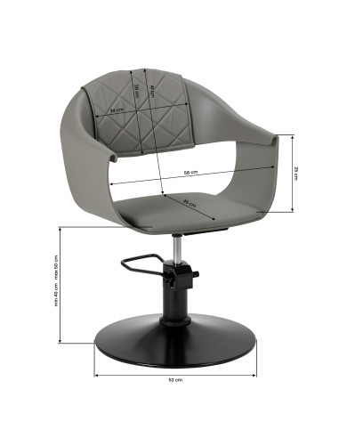Hair System Halo grey Styling chair grey