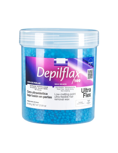 Depilflax 100 flexible low melting point wax Ultraflex Blue 600g