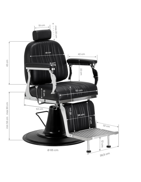 Gabbiano Elias barber chair black