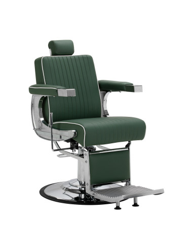 Gabbiano Visionerio barber chair green chrome frame