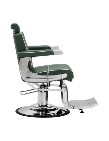 Gabbiano Visionerio barber chair green chrome frame