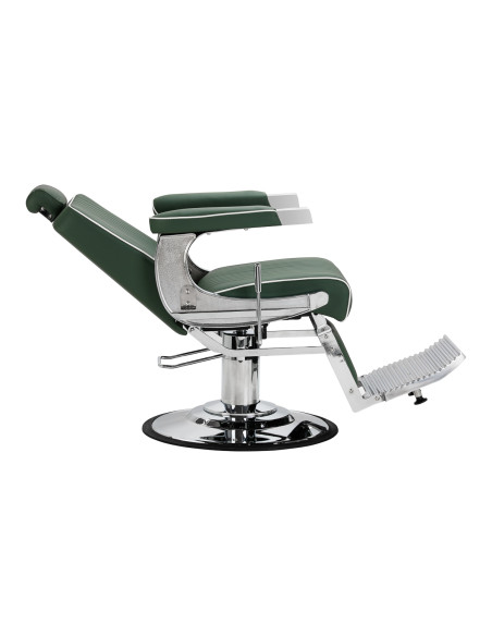 Gabbiano Visionerio barber chair green chrome frame