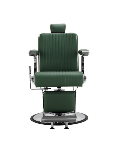 Gabbiano Visionerio barber chair green chrome frame