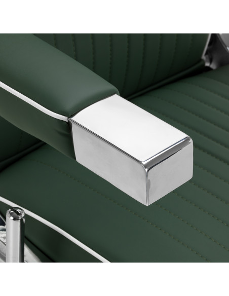 Gabbiano Visionerio barber chair green chrome frame