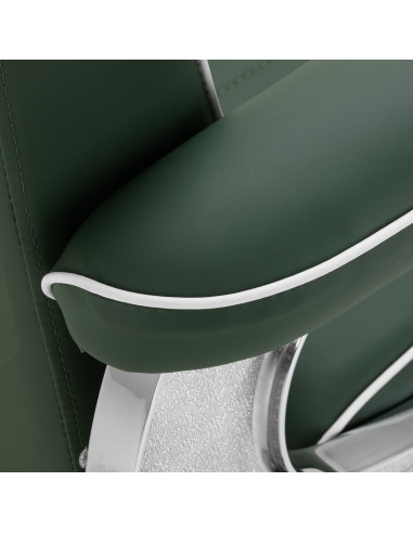 Gabbiano Visionerio barber chair green chrome frame