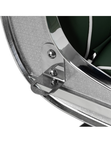 Gabbiano Visionerio barber chair green chrome frame
