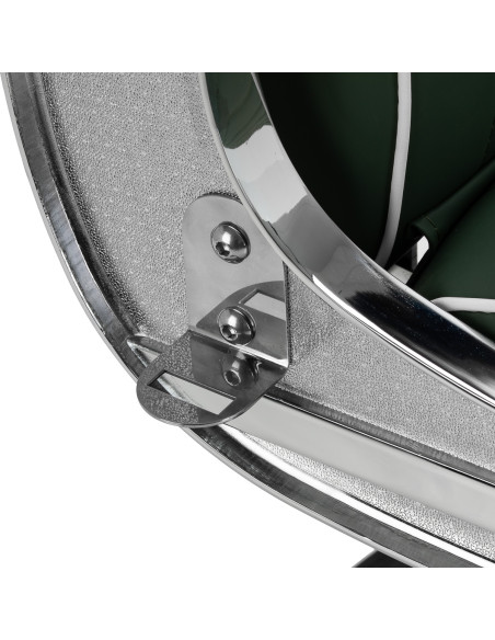 Gabbiano Visionerio barber chair green chrome frame