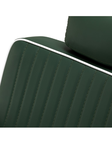 Gabbiano Visionerio barber chair green chrome frame