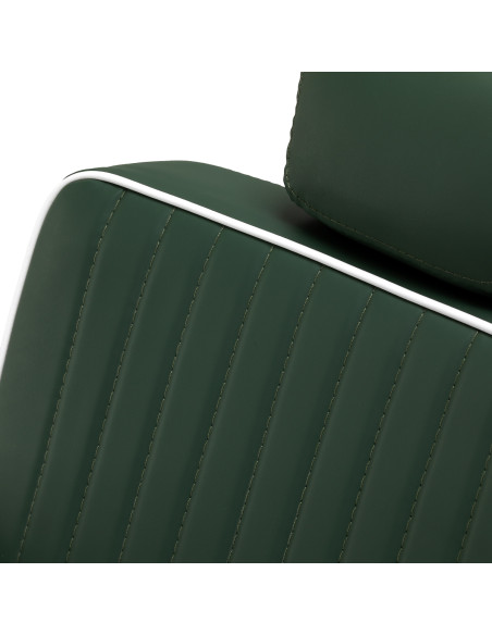 Gabbiano Visionerio barber chair green chrome frame