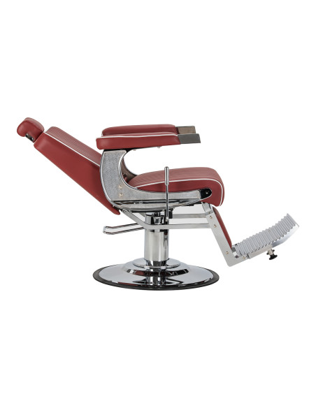 Gabbiano Visionerio barber chair red chrome frame