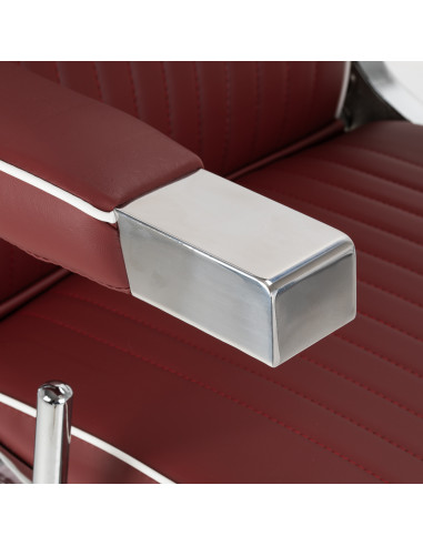 Gabbiano Visionerio barber chair red chrome frame