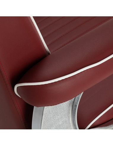 Gabbiano Visionerio barber chair red chrome frame