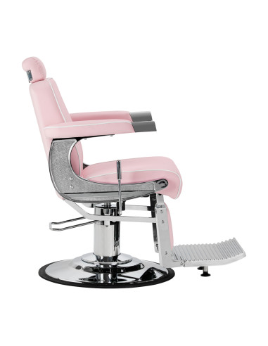 Gabbiano Visionerio barber chair pink chrome frame
