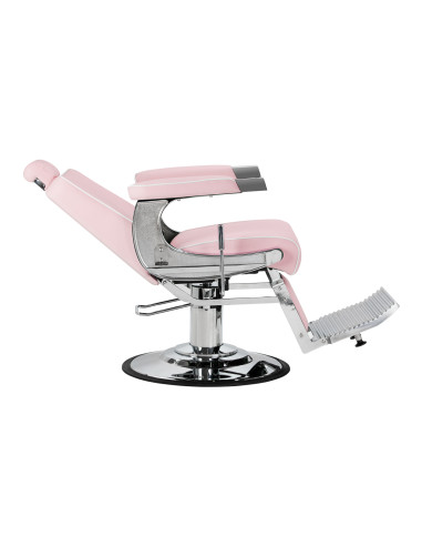 Gabbiano Visionerio barber chair pink chrome frame
