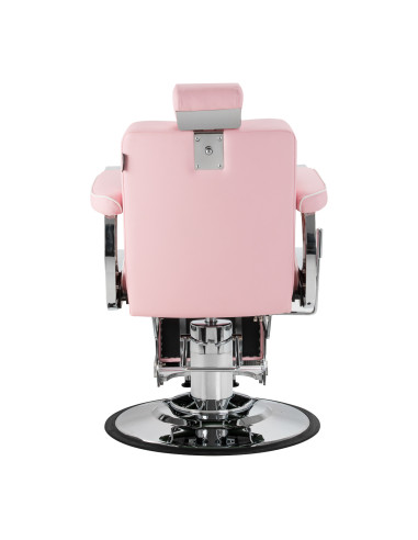 Gabbiano Visionerio barber chair pink chrome frame