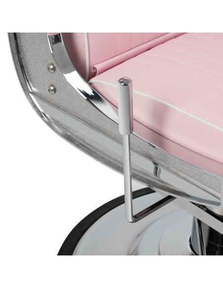 Gabbiano Visionerio barber chair pink chrome frame